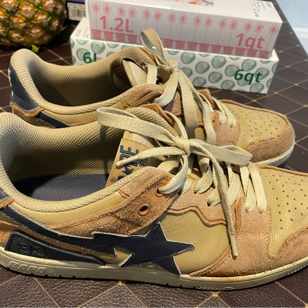 Bape Tan and Black Sneakers